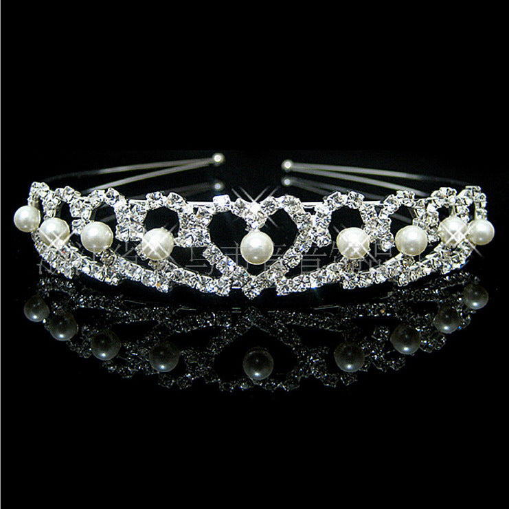 Wholesale Pearl double row rhinestone headband jewelry